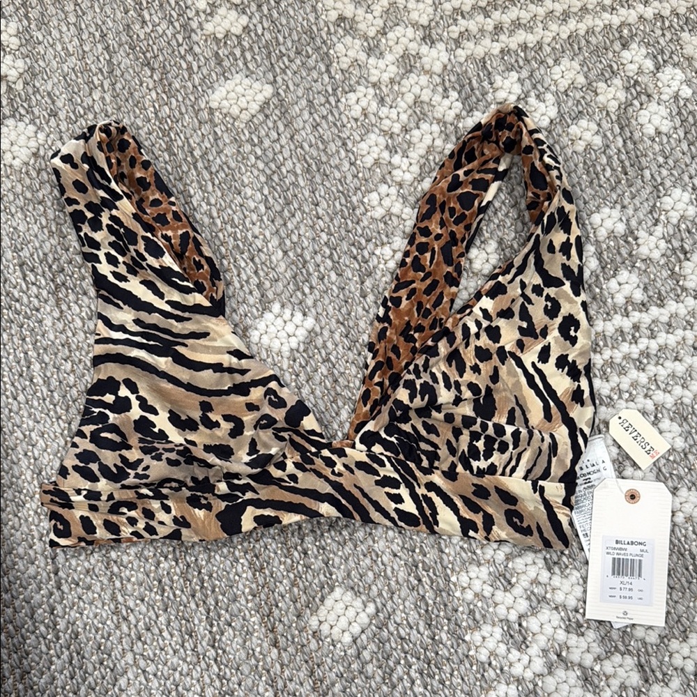 BILLABONG Animal Print Bikini Top